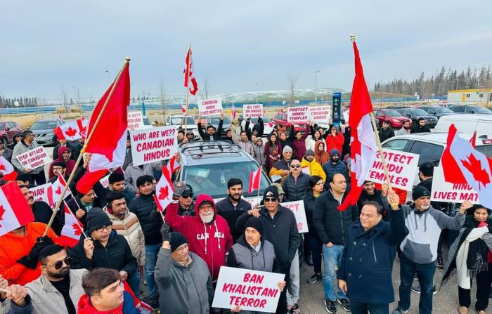 Indian-Americans held a rally in Silicon Valley on November 23 to protest attacks on Hindus in Canada and Bangladesh.